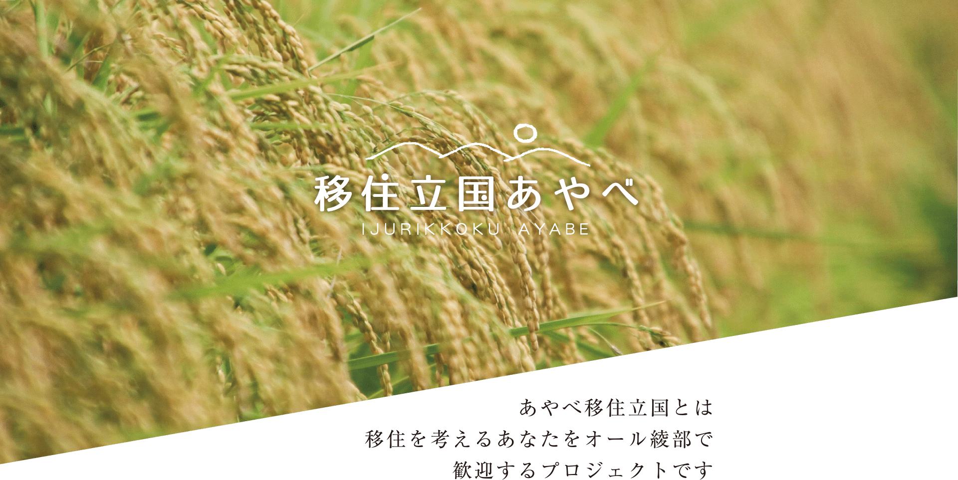 移住立国あやべ　あやべ移住立国とは移住を考えるあなたをオール綾部で歓迎するプロジェクトです